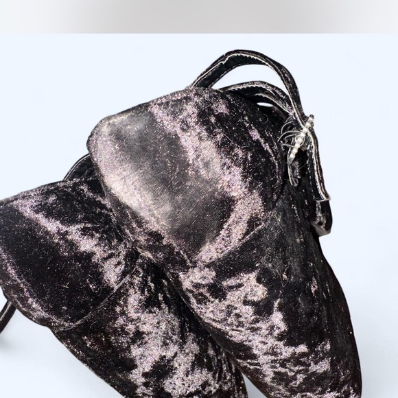 Dolls Kill Black Velvet Double Strap Heels - Picture 3 of 6
